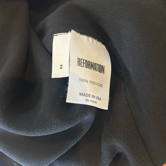 Reformation Sachi dress black size 2 Aphrodite floral - Picture 11 of 13